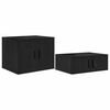 vidaXL Opbergkast 2 pcs Zwart Eiken 127 x 41 x 40 cm Bewerkt hout