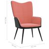 vidaXL Relaxstoel fluweel en PVC roze