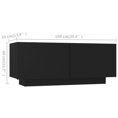 vidaXL Tv-meubel met LED-verlichting 180x35x40 cm zwart