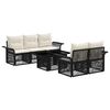 vidaXL Tuinbankenset 6 st Zwart en Cream Wit poly rattan