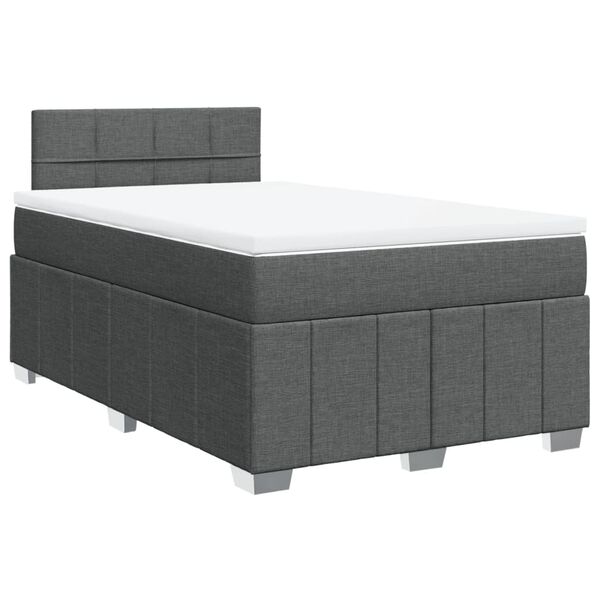 vidaXL Boxspring met matras stof donkergrijs 120x190 cm