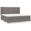 vidaXL Boxspring met matras stof donkergrijs 200x200 cm