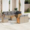 vidaXL 9-delige Loungeset met kussens poly rattan beige