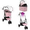 vidaXL Opvouwbare Huisdierenwagen Verstelbaar Roze 78 x 54 x 101 cm