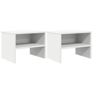 vidaXL Nachtkastjes 2 st 40x30x30 cm bewerkt hout wit