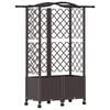 vidaXL Verhoogd Bed met Trellis en Dak Bruin 122 x 40 x 144 cm PP