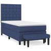 vidaXL Boxspring met matras stof blauw 90x200 cm