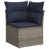 vidaXL 6-delige Loungeset met kussens poly rattan grijs