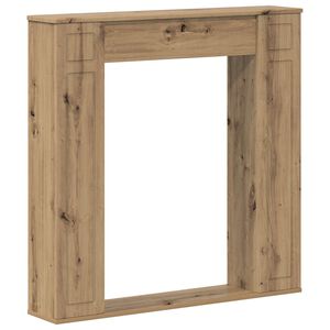 vidaXL Haardomlijsting Artisanaal eiken 100 x 20 x 100 cm Bewerkt hout