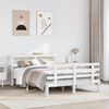 vidaXL Bedframe met hoofdbord massief grenenhout wit 120x190 cm