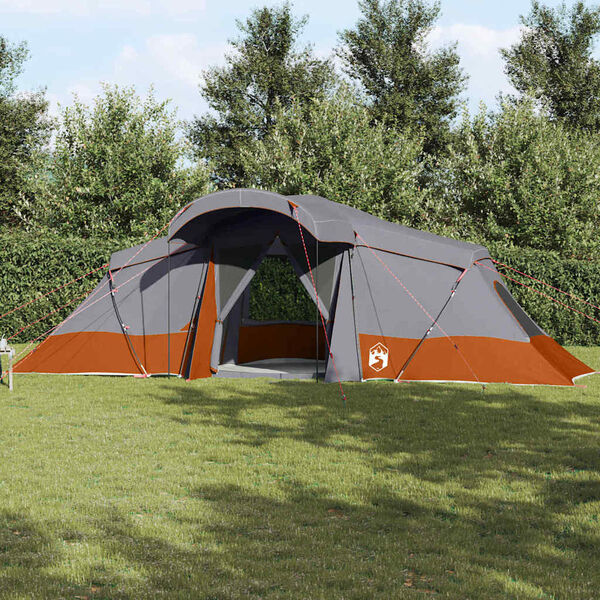 vidaXL Tenten met dak Grijs en oranje 721 x 335 x 212 cm Polyester