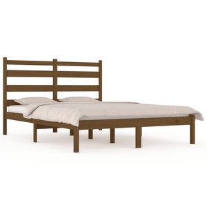 vidaXL Bedframe massief grenenhout honingbruin 200x200 cm