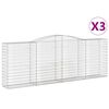 vidaXL Schanskorven 3 st gewelfd 400x50x140/160 cm ijzer