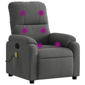 vidaXL Massagestoel microvezelstof donkergrijs