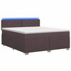 vidaXL Boxspring Bed met Matras en LED Donkerbruin 180 x 200 cm Stof