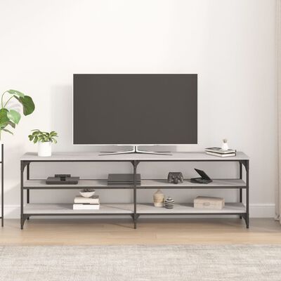 vidaXL Tv-meubel 160x30x50 cm bewerkt hout grijs sonoma eikenkleurig