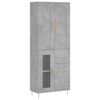 vidaXL Hoge kast 69,5x34x180 cm bewerkt hout betongrijs