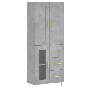 vidaXL Hoge kast 69,5x34x180 cm bewerkt hout betongrijs
