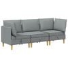 vidaXL Modulaire Sofa Set met Opslag 3 st Lichtgrijs Stof