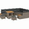 vidaXL Tuinbankenset 12 st 11-Aantal zitplaatsen Grijs Poly riet