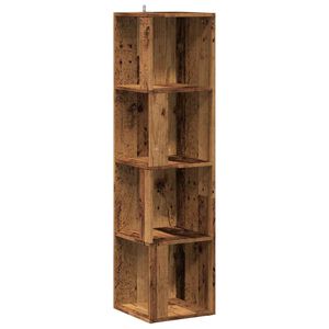 vidaXL Hoekkast 33x33x132 cm bewerkt hout oud houtkleurig