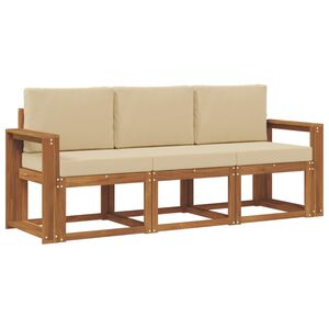 vidaXL Buiten bankenset 3 st Natuurlijk en Beige