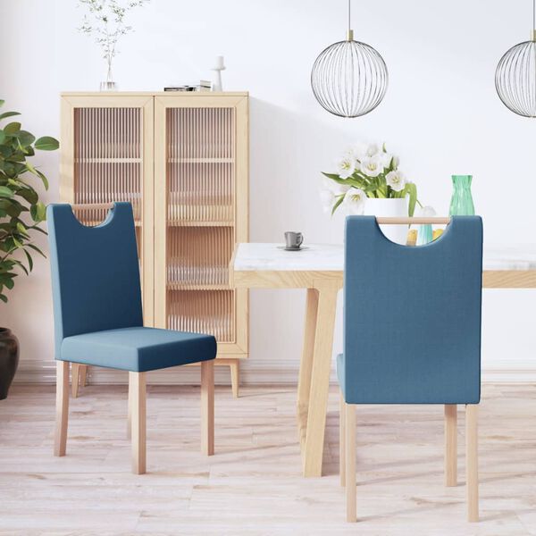 vidaXL Eetkamerstoelen 2 st stof blauw