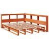 vidaXL Bed met boekenkast zonder matras grenenhout wasbruin 135x190 cm