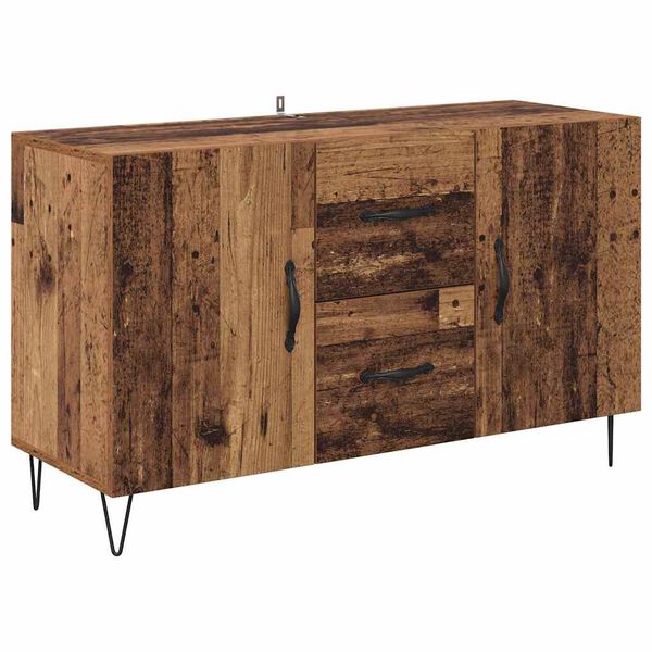 vidaXL Dressoir met lade Oud Hout 100 x 36 x 60 cm Bewerkt hout
