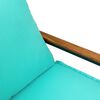 vidaXL Bank met kussen Zwart en Turquoise 115 x 65 x 72 cm Rattan