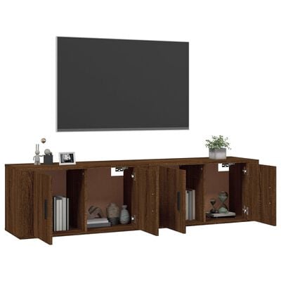 vidaXL Tv-wandmeubels 2 st 80x34,5x40 cm bruin eikenkleur