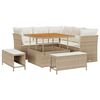vidaXL Tuinbankenset 8 st Beige poly rattan