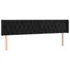 vidaXL Hoofdbord met randen 183x16x78/88 cm fluweel zwart