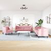 vidaXL 3-delige Loungeset Chesterfield met bolsters fluweel roze