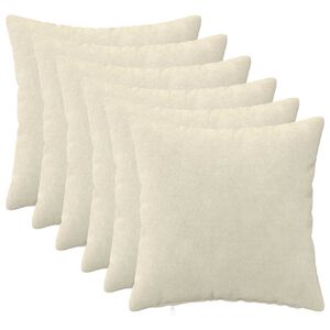 vidaXL Kussen met kussen HEERLEN 6 st Cr&egrave;mekleurig Microfiber Fleece