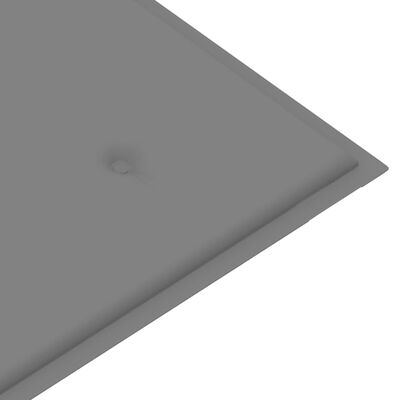 vidaXL Tuinbank met grijs kussen 112 cm massief teakhout