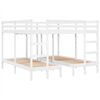 vidaXL Stapelbed 3-voudig grenenhout wit 200x200/80x200 cm