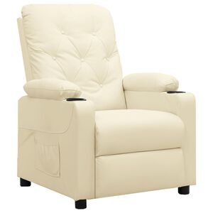 vidaXL Fauteuil verstelbaar kunstleer cr&egrave;mekleurig