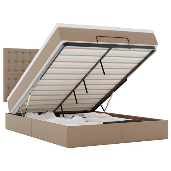 vidaXL Ottoman bed met matras en LED's 140x190cm kunstleer