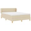 vidaXL Boxspringbed met matras met hoofdeinde Cr&egrave;me 140 x 190 cm Stof
