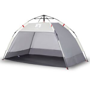 vidaXL strandtent 2-persoons waterdicht snelontgrendeling grijs