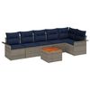 vidaXL Tuinbankenset 7 st 6-Aantal zitplaatsen Grijs en Marineblauw
