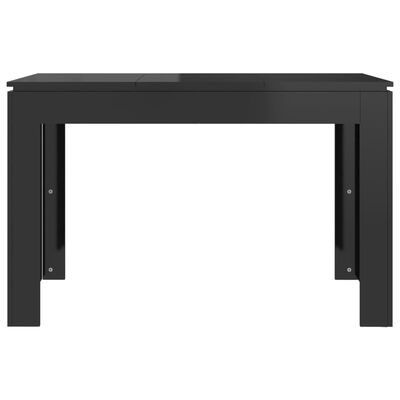 vidaXL Eettafel 120x60x76 cm spaanplaat hoogglans zwart