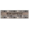 vidaXL Keuken Vloerkleed Grijs bon appetit 300 x 60 cm 100% Polyamide