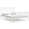 vidaXL Bedframe massief hout wit 150x200 cm