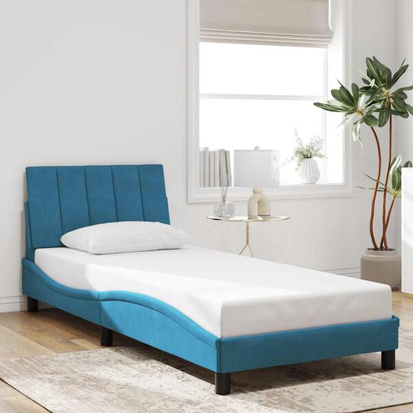 vidaXL Bedframe zonder matras "Hanko" fluweel blauw 90x190 cm