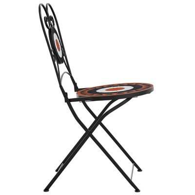 vidaXL Bistrostoelen 2 st inklapbaar keramiek terracottakleurig en wit