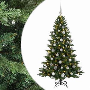 vidaXL Kunstkerstboom met kerstbal 120 cm 150 LED's Warmwit