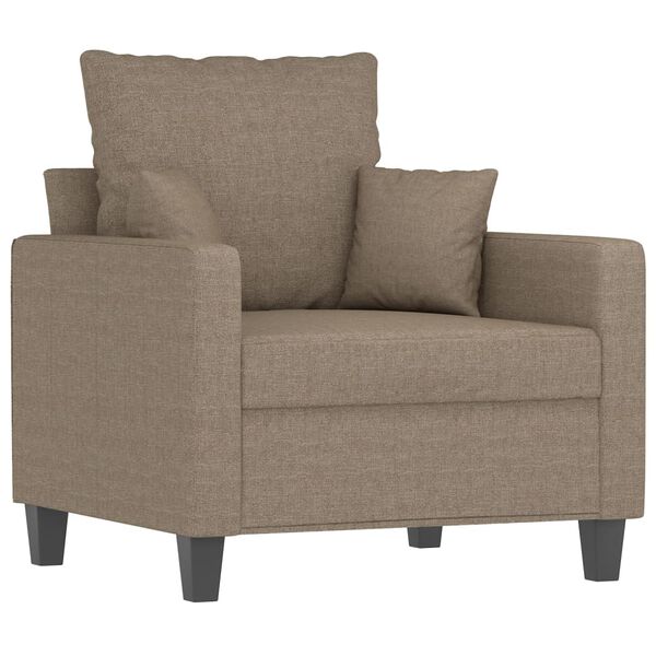 vidaXL Fauteuil met voetenbank 60 cm stof taupe