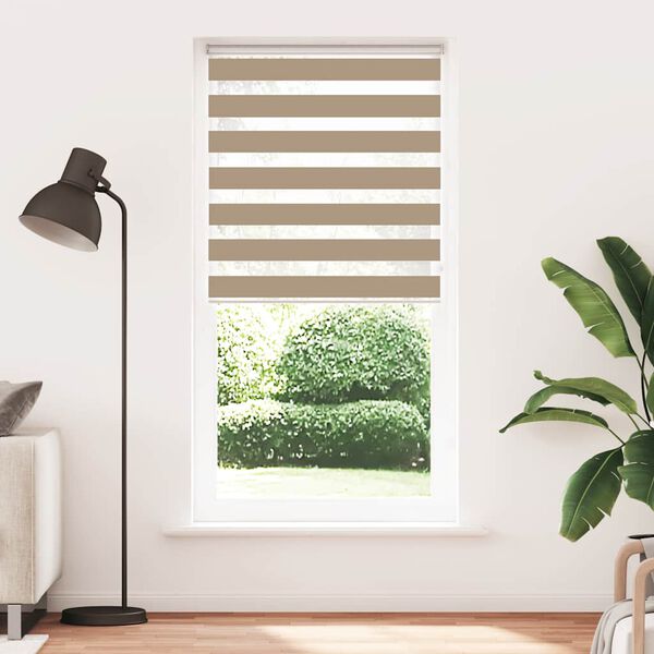 vidaXL Zebra Blind 95x230 cm stofbreedte 90,9 cm polyester zandbruin